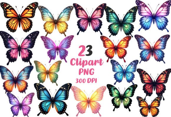 Download Colorful Spring Butterflies PNG Clipart - Premium Bundle