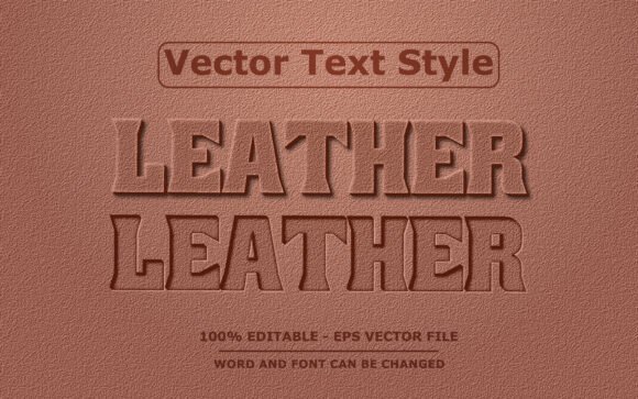 Download LEATHER Vector Text Effect – Editable - Premium Resources