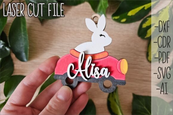 Download Personalized Bunny Car Keychain SVG | - Premium Resources