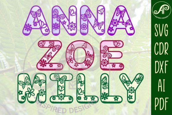 Download Butterfly Alphabet Set SVG Bundle - Butterfly alphabet set Collection