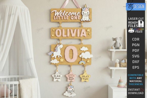 Download 3D Layered Sign for Newborn Laser Cut - Premium Resources